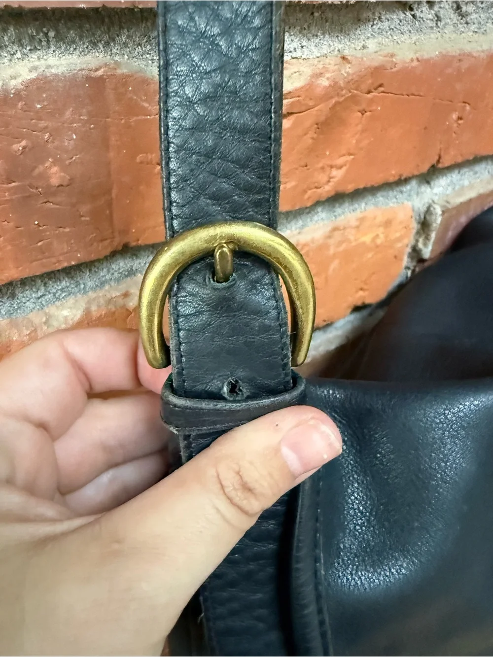 Vintage Coach Whitney Black Leather Flap Shoulder Bag Style 4115
